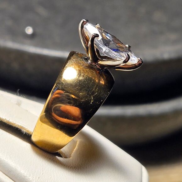 Marquise vintage sterling silver ring sz 6 - Picture 2 of 7